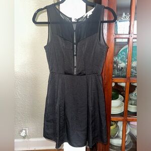 BCBGeneration black vneck sheer mini dress
